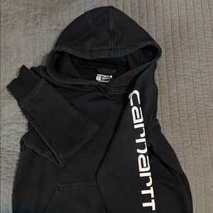 Carhartt Black Hoodie with White Logo